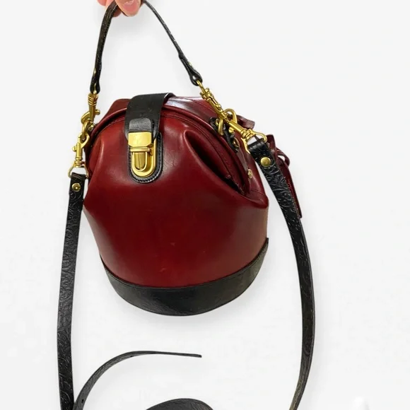 Old Trend Women's Burgundy and Black Crossbody Bag - Picture 3 of 14